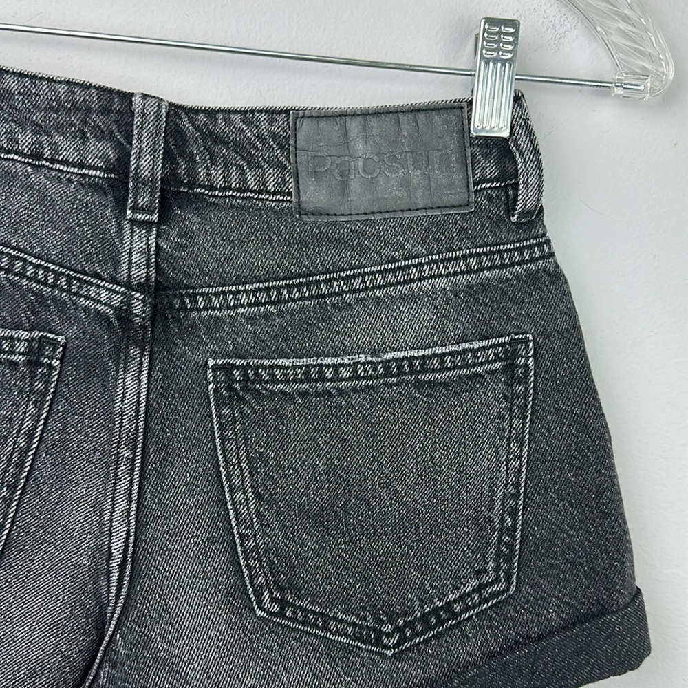 PacSun Bundle Sz 23 High Rise Festival Jean Shorts Mom Black Denim Cuffed Cotton - Picture 12 of 16